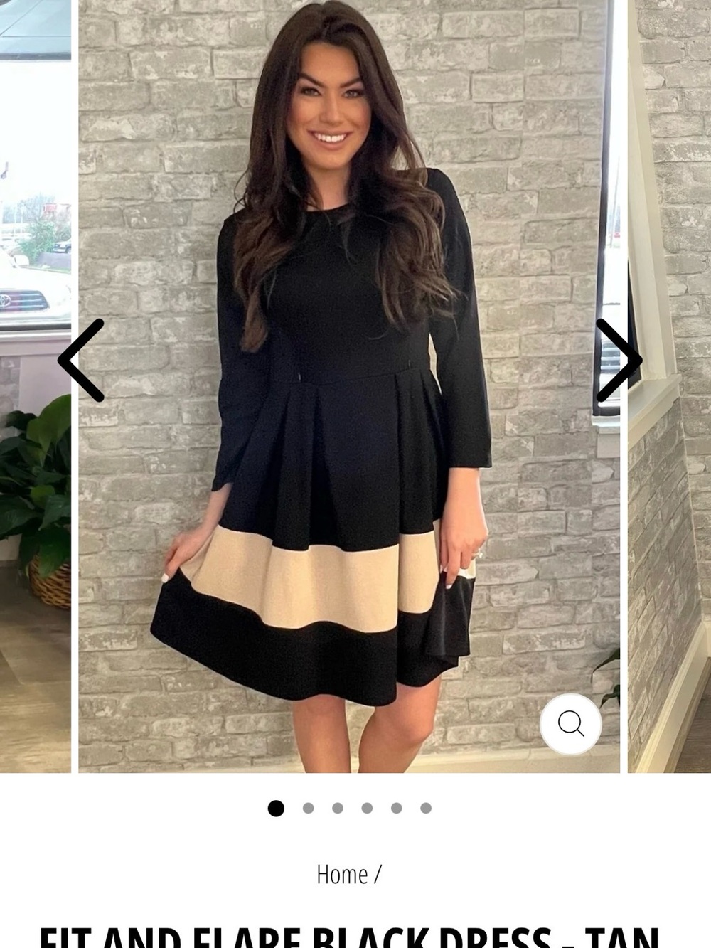 Nursing Queen Black Dress with Cream Hem Stripe